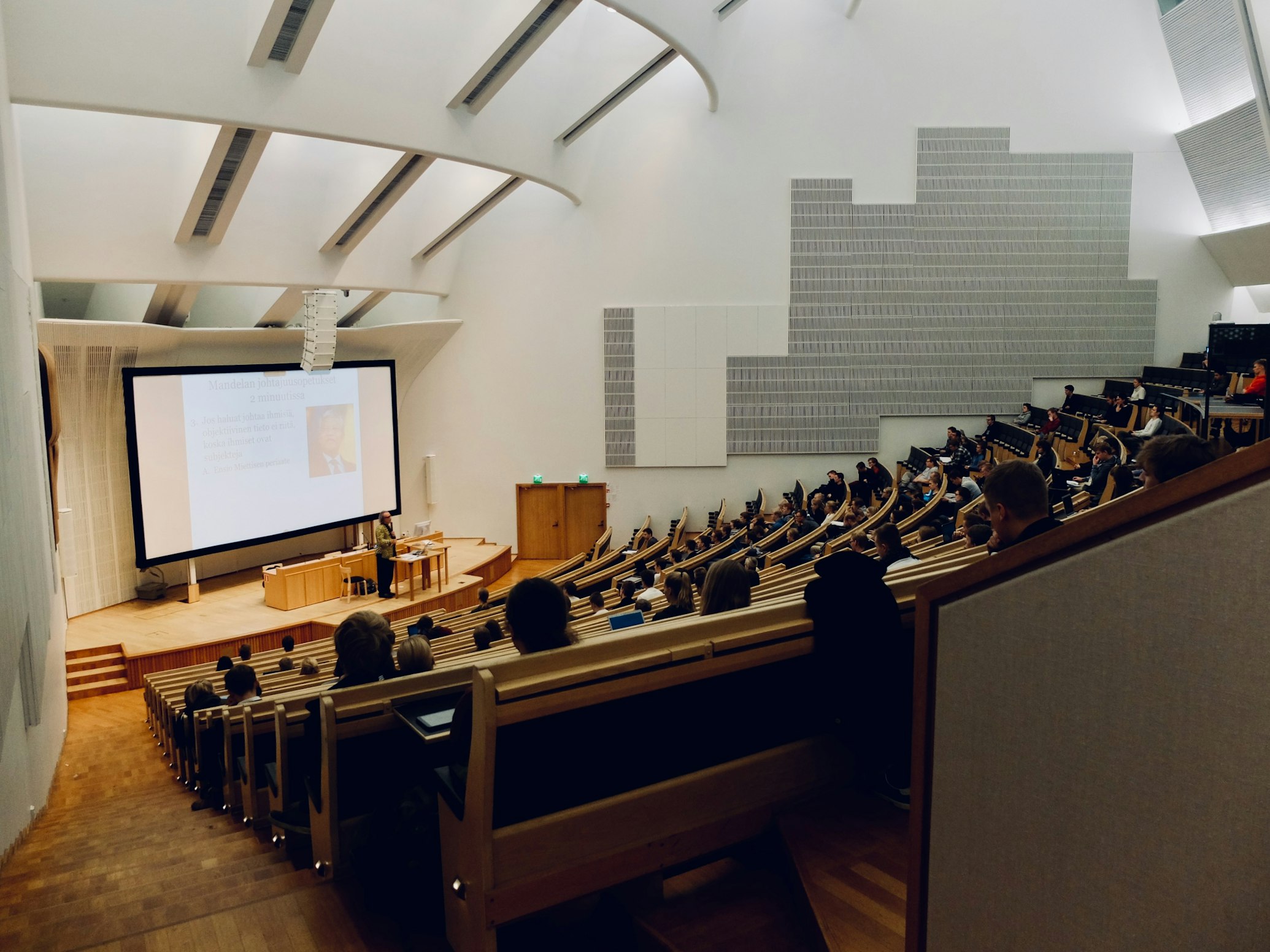 Prestigious academic award ceremony or historical library
